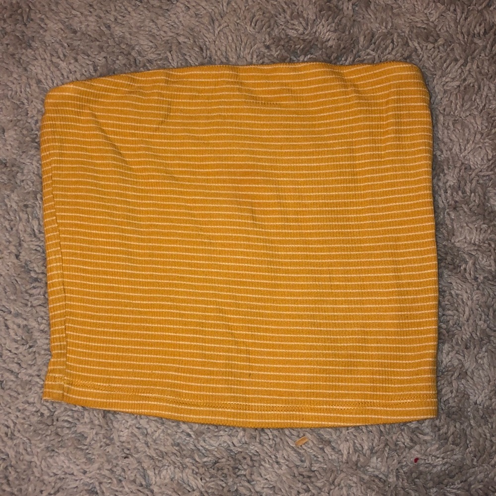 American Eagle Yellow and White Striped Tube Top